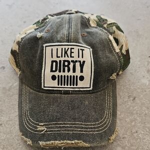 Distressed Camouflage Cap with Patch